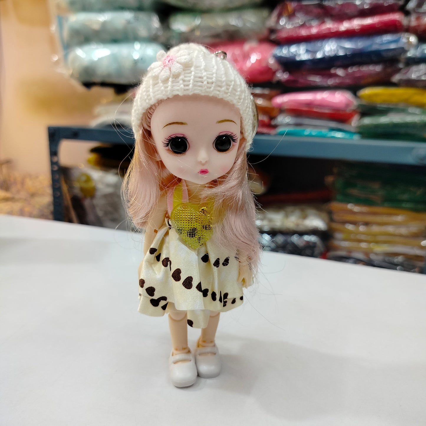 Cute Mini Doll Keychain 6 Inch | Lightweight Fabric Doll Key Ring for Keys, Bags & Backpacks