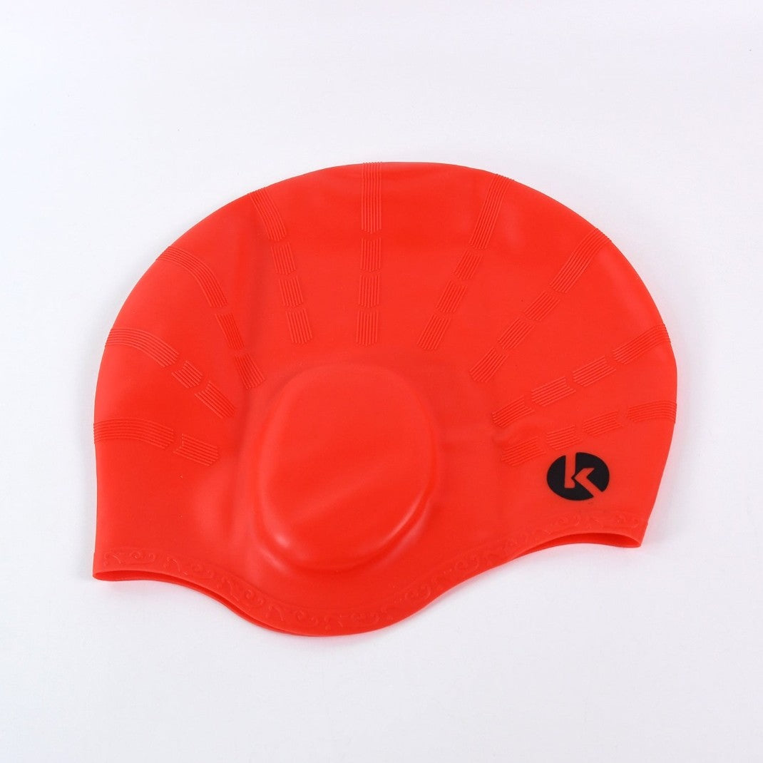 Knx Professional Silicone Swimming Cap for Men & Women (Red)