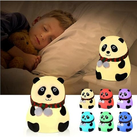 Panda LED Night Lamp for Kids – Soft Silicone Touch Light (Rechargeable)