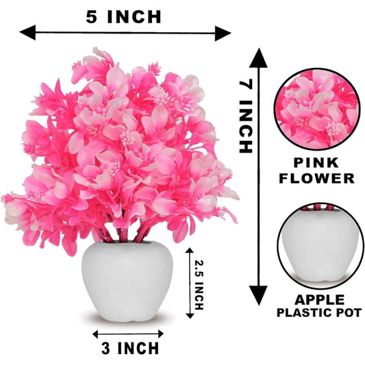 Artificial Plants for Home, Mini Artificial Plants Fake Plant, Artificial Potted Plants Artificial Flowers for Decoration (Multicolor) -Pack of 2