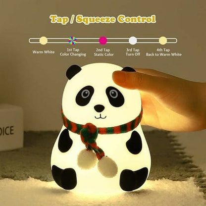 Panda LED Night Lamp for Kids – Soft Silicone Touch Light (Rechargeable)