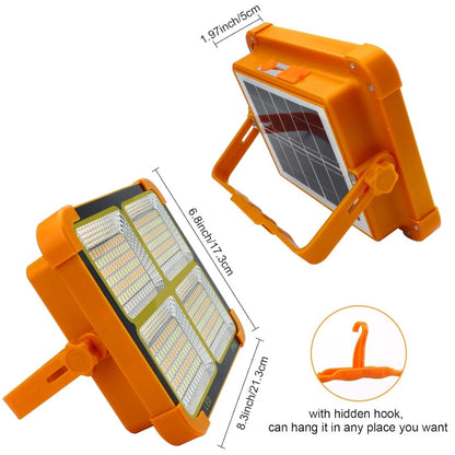 Solar LED Flood Light – 4 Panel High Power Rechargeable Outdoor Lamp with USB Mobile Charging, IP66 Waterproof, Foldable Stand & Portable Handle (1 Pc)