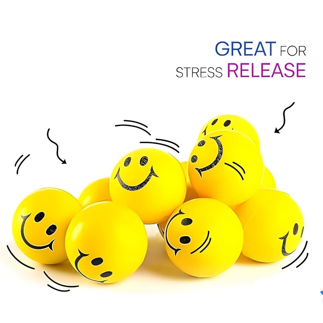 Soft Smile Stress Ball – Squishy Anti-Stress & Anxiety Relief Ball for Kids & Adults | Smiley Face Squeeze Toy for Hand Exercise, Relaxation & Fun