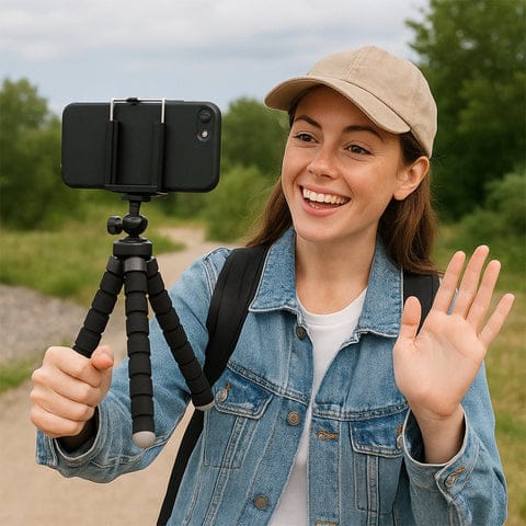 Flexible Mini Tripod Stand with Adjustable Mobile Holder