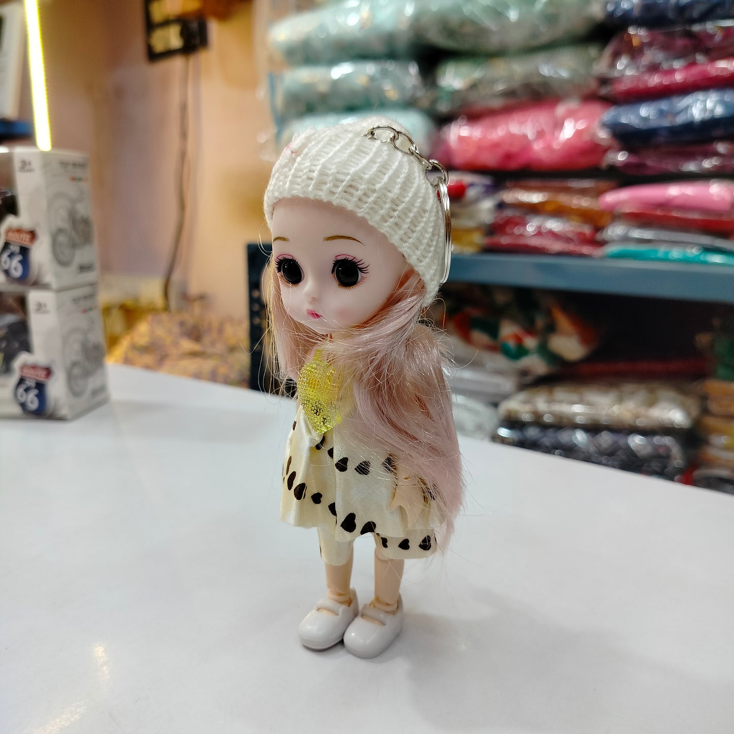 Cute Mini Doll Keychain 6 Inch | Lightweight Fabric Doll Key Ring for Keys, Bags & Backpacks