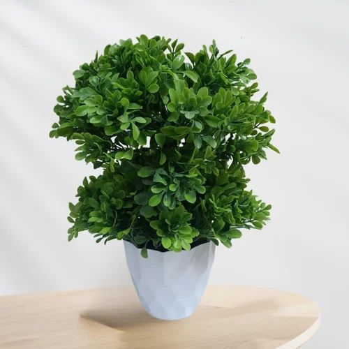 Artificial Mini Bonsai Plant with White Granite Style Pot – 10 Inch Decorative Tabletop Plant for Home & Office Décor