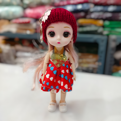 Cute Mini Doll Keychain 6 Inch | Lightweight Fabric Doll Key Ring for Keys, Bags & Backpacks