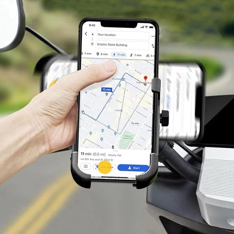 Full Metal Bike & Scooty Mobile Holder – 360° Rotating Stand (1 Pc)