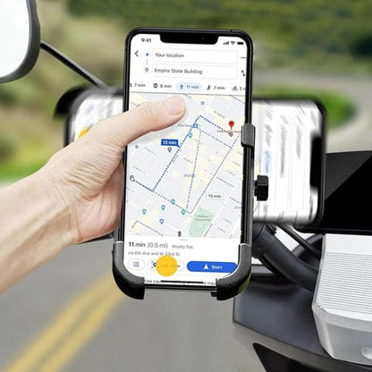 Full Metal Bike & Scooty Mobile Holder – 360° Rotating Stand (1 Pc)
