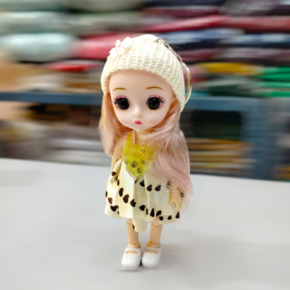 Cute Mini Doll Keychain 6 Inch | Lightweight Fabric Doll Key Ring for Keys, Bags & Backpacks