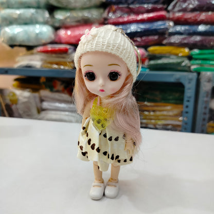Cute Mini Doll Keychain 6 Inch | Lightweight Fabric Doll Key Ring for Keys, Bags & Backpacks