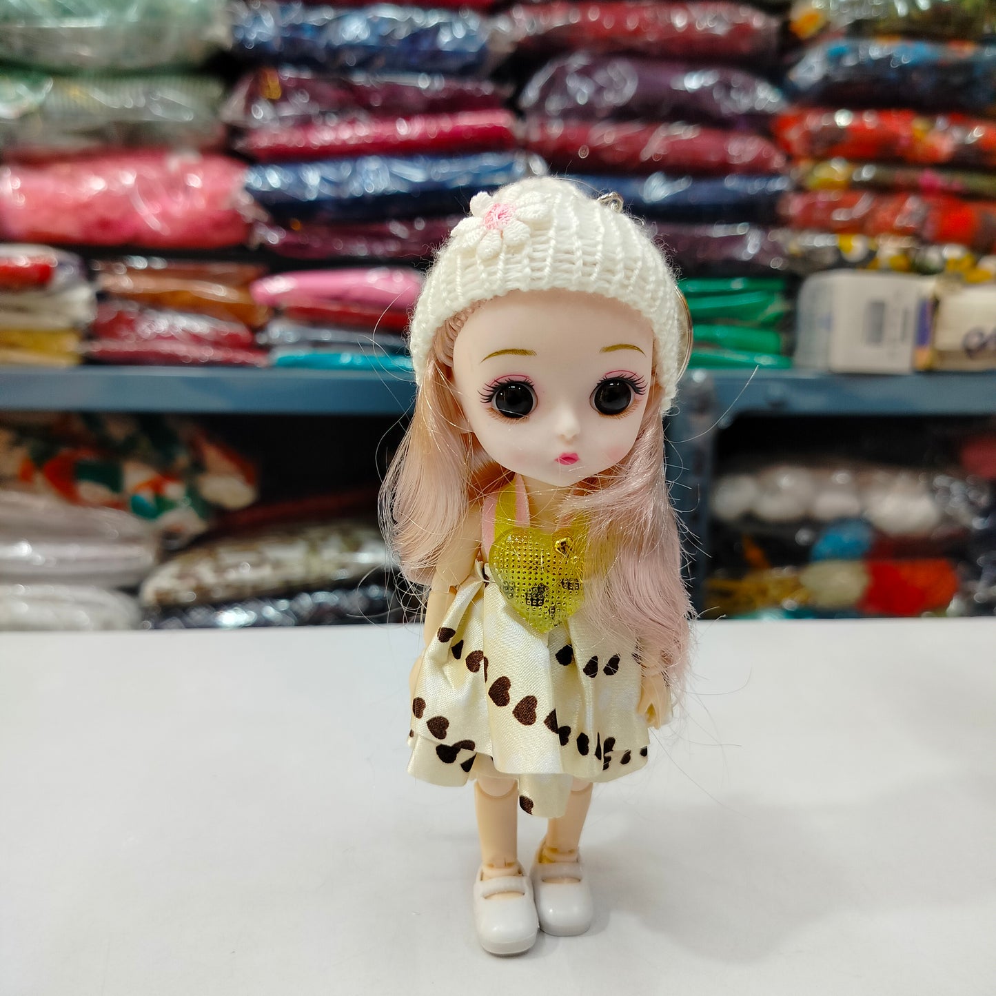 Cute Mini Doll Keychain 6 Inch | Lightweight Fabric Doll Key Ring for Keys, Bags & Backpacks