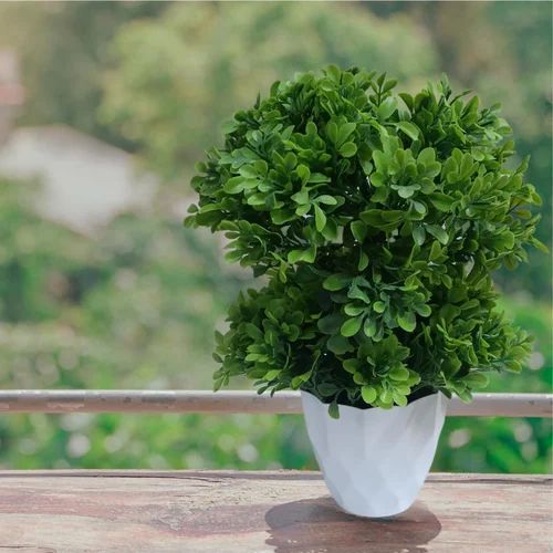 Artificial Mini Bonsai Plant with White Granite Style Pot – 10 Inch Decorative Tabletop Plant for Home & Office Décor