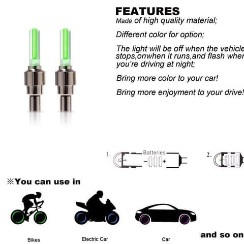 LED Tire Valve Cap Lights – Universal Fit