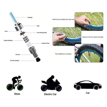 LED Tire Valve Cap Lights – Universal Fit