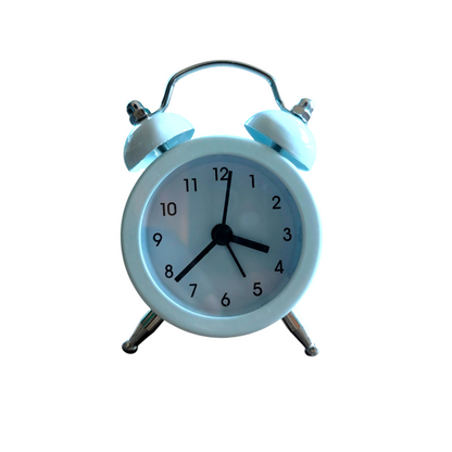 Mini Classic Silent Analog Alarm Clock – Quartz Bedside Table Clock with Clear Dial & Metal Stand for Bedroom, Study Desk & Kids Room