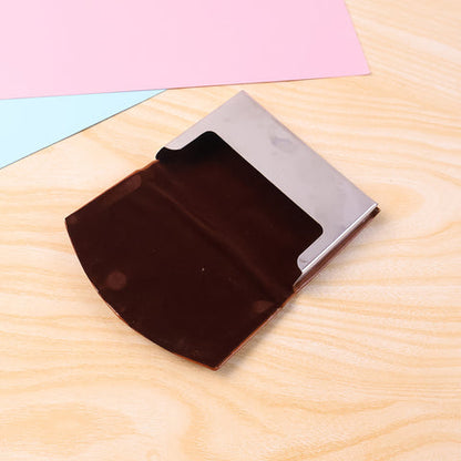 Premium Leather & Stainless-Steel Business Card Holder (1 pcs)