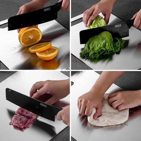 Stainless Steel Cutting Board with Scale – 31 × 20 cm