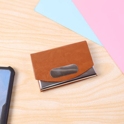 Premium Leather & Stainless-Steel Business Card Holder (1 pcs)