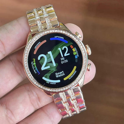 Gen 9 Diamond Strap Latest Edition Smartwatch (2 Straps – Rose Gold & Pink)