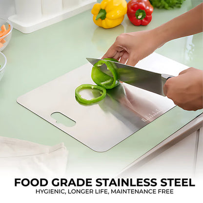 Stainless Steel Cutting Board with Scale – 31 × 20 cm