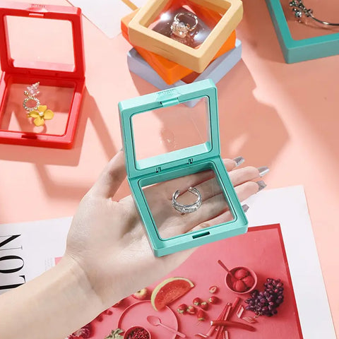 Transparent Floating Jewellery Display Box (9×9 cm)